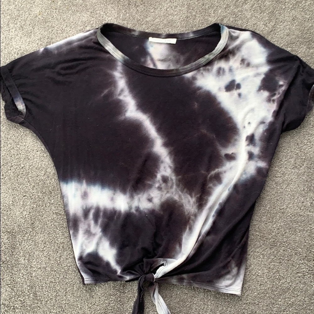 Tie dye T-shirt with tie detail